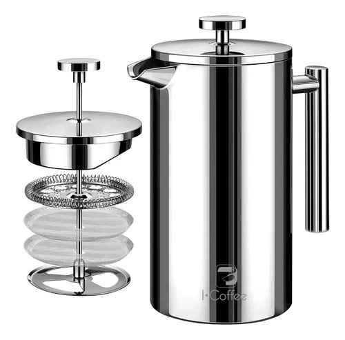 Prensa francesa iCoffee 700 ml (inox, parede dupla)